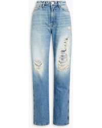 3x1 - Vic Faded Distressed High-rise Straight-leg Jeans - Lyst