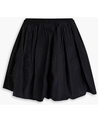 RED Valentino - Plissé Cotton-blend Taffeta Mini Skirt - Lyst