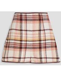 Zimmermann - Checked Linen And Cotton-blend Tweed Mini Skirt - Lyst