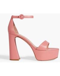 Gianvito Rossi - Holly Leather Platform Sandals - Lyst