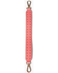 See By Chloé Studded Pebbled-leather Keychain - Pink