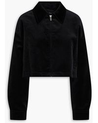 Theory - Cropped Cotton-Blend Velvet Jacket - Lyst