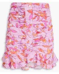 Isabel Marant - Milendi Ruched Floral-print Jacquard Mini Skirt - Lyst