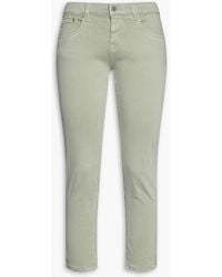 AG Jeans - Cropped Mid-rise Slim-leg Jeans - Lyst