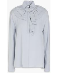 Victoria Beckham - Ruffled Silk Crepe De Chine Shirt - Lyst