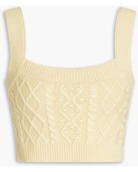 Loulou Studio - Dune Cropped Cable-knit Silk-blend Top - Lyst