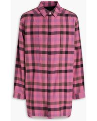Rick Owens - Checked Satin-paneled Cotton-flannel Shirt - Lyst