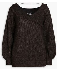 Brunello Cucinelli - Metallic Striped Ribbed-knit Sweater - Lyst
