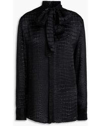 Versace - Hemd aus devoré-satin mit schluppe - Lyst