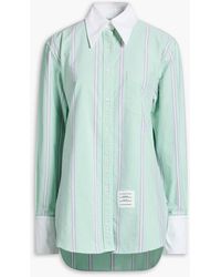 Thom Browne - Striped Cotton-Piqué Shirt - Lyst