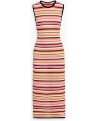 Missoni - Striped Crochet-Knit Cotton-Blend Midi Dress - Lyst