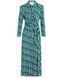 Diane von Furstenberg - Sana Printed Jersey Midi Wrap Dress - Lyst