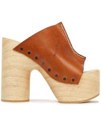 Maison Margiela Tabi Split-toe Leather Platform Mules - Brown