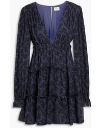 Cami NYC - Venezia Tiered Floral-print Silk-chiffon Mini Dress - Lyst
