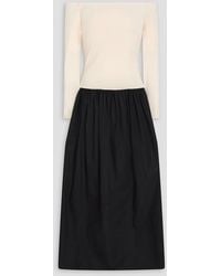 Esse Studios - Off-The-Shoulder Stretch-Knit And Cotton-Poplin Maxi Dress - Lyst