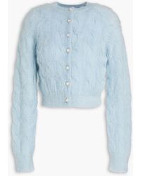 Rabanne - Cable-knit Mohair-blend Cardigan - Lyst