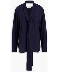 Victoria Beckham - Tie-Neck Silk Crepe De Chine Shirt - Lyst