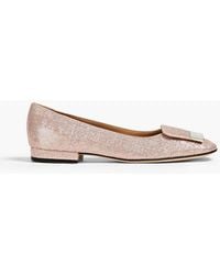 Sergio Rossi - Embellished Lamé Ballet Flats - Lyst