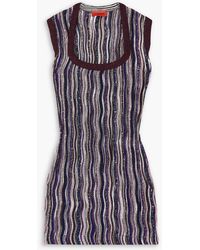 Missoni - Sequined Metallic Crochet-knit Mini Dress - Lyst