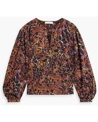 Ulla Johnson - Llara Printed Cotton-Poplin Top - Lyst