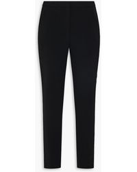 Emporio Armani - Crystal-embellished Stretch-crepe Tapered Pants - Lyst