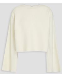 Tibi - Cropped bluse aus woll-crêpe - Lyst