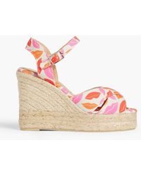 Castañer - Blaudell Printed Canvas Espadrille Wedge Sandals - Lyst