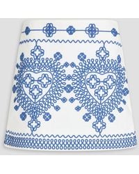 Maje - Embroidered Cotton-Blend Twill Mini Skirt - Lyst