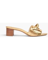 Alexandre Birman - Clarita Knotted And Mirrored-leather Mules - Lyst