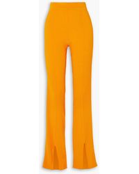 Nanushka - Lette Ribbed-knit Flared Pants - Lyst