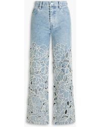 Jonathan Simkhai - Betty Embroidered High-Rise Straight-Leg Jeans - Lyst