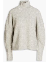 Theory - Mélange Bouclé-knit Wool-blend Turtleneck Sweater - Lyst
