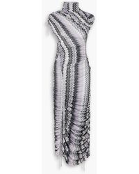 Missoni - Crystal-embellished Ruched Crochet-knit Maxi Dress - Lyst