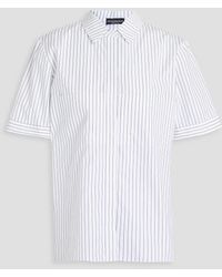 Emporio Armani - Hemd aus baumwollpopeline mit nadelstreifen - Lyst