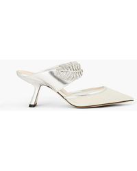 Nicholas Kirkwood - Monstera 70 Embellished Leather And Woven Mules - Lyst