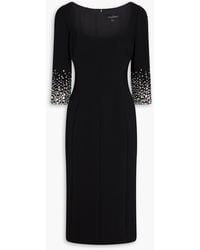 Jenny Packham - Crystal-Embellished Crepe Midi Dress - Lyst