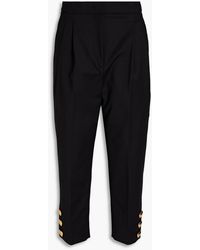 Moschino - Cropped Cotton-blend Tapered Pants - Lyst