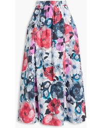 Erdem - Bernadette Gathered Floral-print Cotton-poplin Maxi Skirt - Lyst