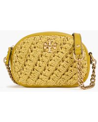 Tory Burch - Kira tote bag aus stroh mit lederbesatz - Lyst