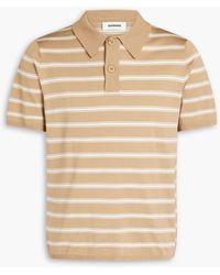 Sandro - Striped Jersey Polo Shirt - Lyst