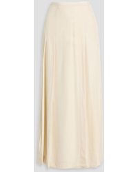TOTEME - Pleated Satin-Crepe Maxi Wrap Skirt - Lyst
