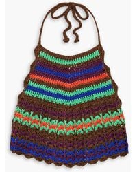 Miguelina - Malen verkürztes neckholder-oberteil aus gehäkelter pima-baumwolle - Lyst