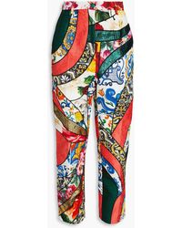 Dolce & Gabbana - Printed Cotton-Blend Jacquard Tapered Pants - Lyst