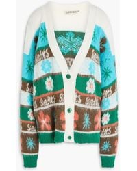 Siedres - Jacquard-knit Wool-blend Cardigan - Lyst