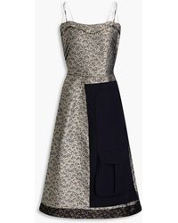 Maison Margiela - Jacquard, Taffeta And Twill Midi Dress - Lyst