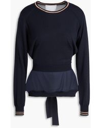 3.1 Phillip Lim - Chiffon-Paneled Wool Top - Lyst