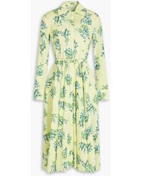 Emilia Wickstead - Aisha hemdkleid aus einer baumwollmischung mit eingewebten punkten und floralem print - Lyst
