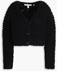 FRAME - Cropped Open-Knit Cotton-Blend Cardigan - Lyst