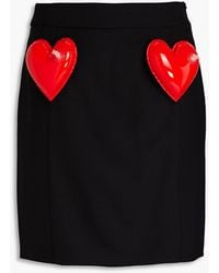 Moschino - Appliquéd Twill Mini Skirt - Lyst