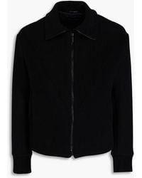 Emporio Armani - Jacke aus filz aus einer wollmischung mit rippstrick-einsätzen - Lyst